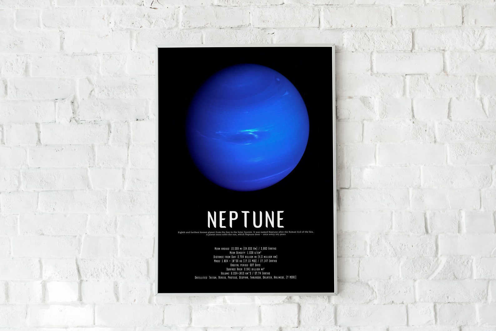 Neptune Print Digital Poster Neptune Printable Space Print Etsy