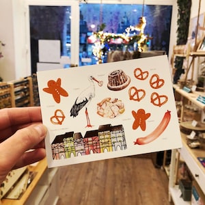 Cartolina alsaziana Dall'Alsazia con amore Strasburgo