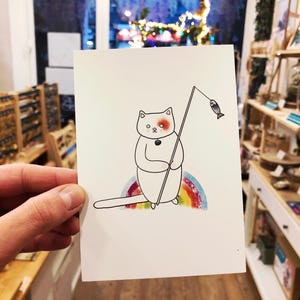 Carte postale rainbow cat