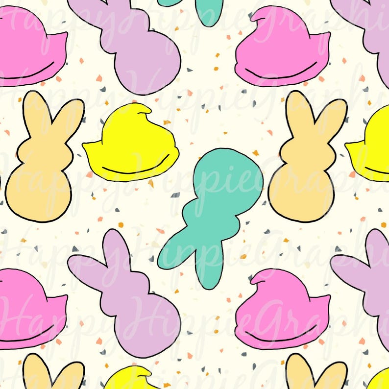 Retro Peep Easter Seamless Fabric File Pattern Boho Neutral Easter - Etsy