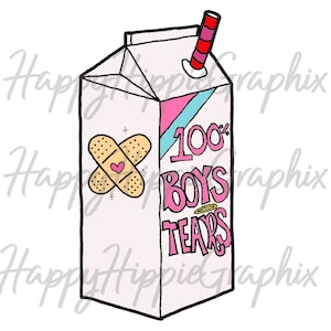 Meninos Lágrimas Sublimação PNG 100% Menino Lágrimas Suco Caixa Kawaii Design