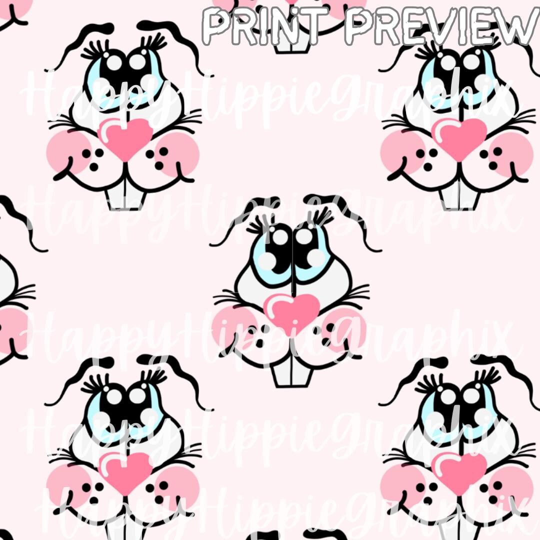 Bunny Face Seamless Fabric File Adorable Bunny Face Pattern Design - Etsy