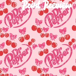 Soda Akwarela Wiśnie Bezszwowy Wzór Tkaniny Plik, Różowy Vintage Soda Pop