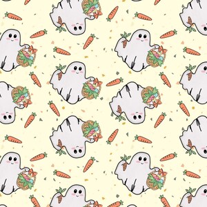 Easter Spring Ghostie Cute Seamless Fabric File Pattern Bundle of 2 ...