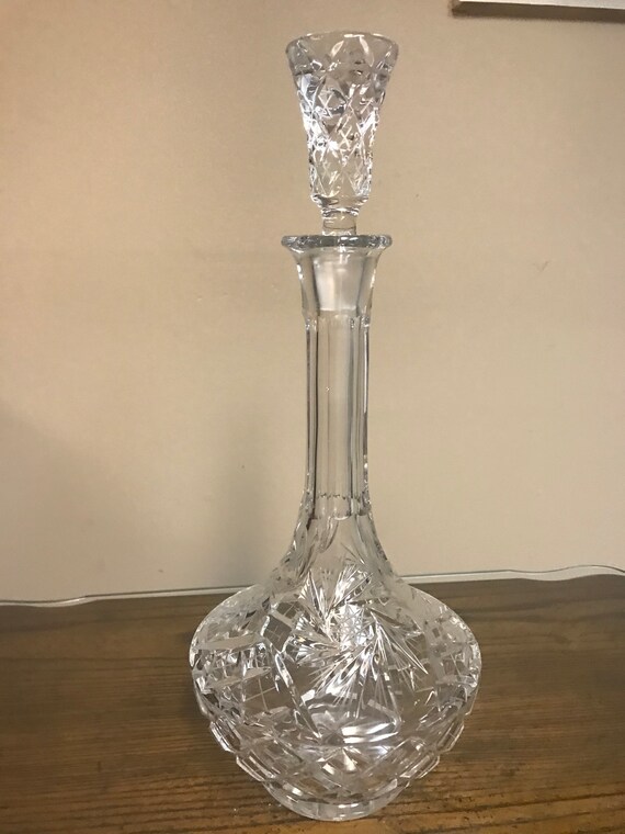 Vintage Crystal Wine Decanter Etsy