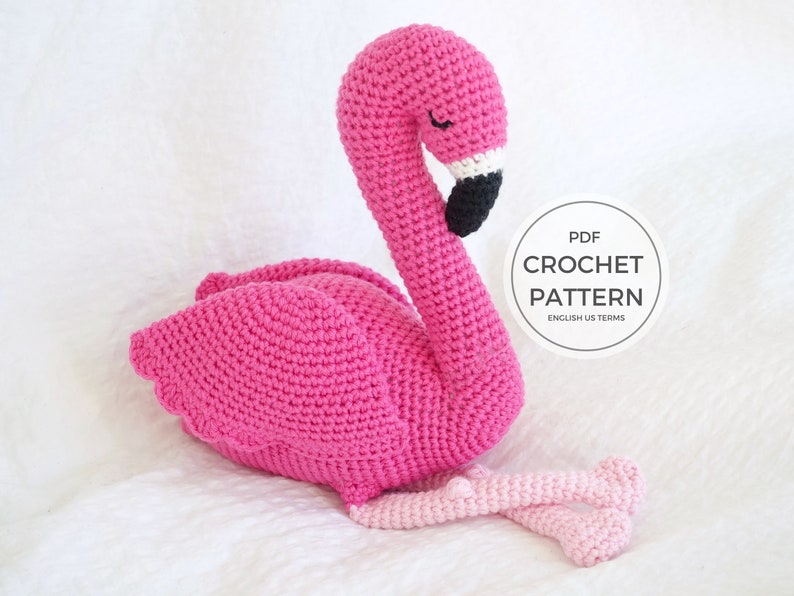 Flamingo Crochet Amigurumi Pattern Perfect unique bird gift image 1