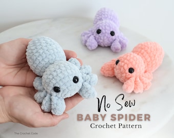 No Sew Baby Spider Crochet Pattern, Halloween Amigurumi (PDF)