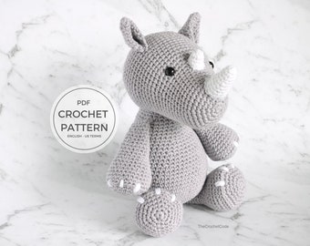Handcrafted Rhino Crochet Amigurumi Pattern - Adorable Wildlife Toy DIY