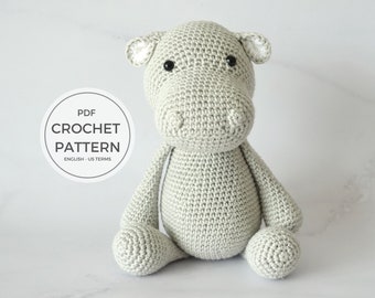 Amigurumi Hippo Crochet Pattern: DIY Stuffed Animal Toy (PDF Pattern)