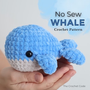 No Sew Whale Crochet Pattern, Crochet Blue Whale Amigurumi Pattern, Quick and Easy Plushie Stuffed Animal, Instant Digital download PDF