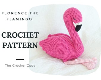 Flamingo CROCHET PATTERN Amigurumi | Florence the Flamingo | plushie toy animal DIY instant digital download pdf tutorial | TheCrochetCode