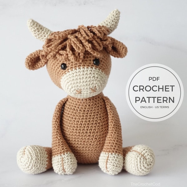 Unique Highland Cow Amigurumi Crochet Pattern - Handmade Charm for Cow Lovers!