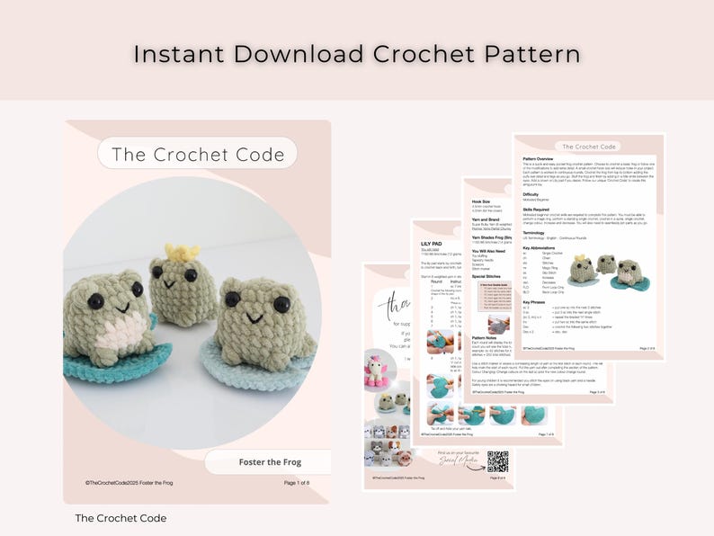 Quick & Easy Frog Crochet Pattern | No Sew Amigurumi Plush | Cute Frog with Crown and Lily Pad Variations | Beginner PDF Pattern image 12