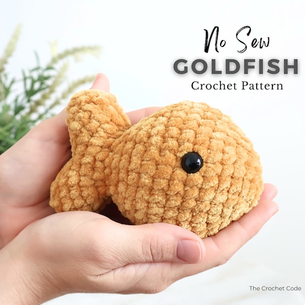 No Sew Goldfish Crochet Pattern, Goldfish Amigurumi Pattern, Goldfish Cracker Biscuit, Orange Fish Plushie, Cat Toy, Digital download PDF