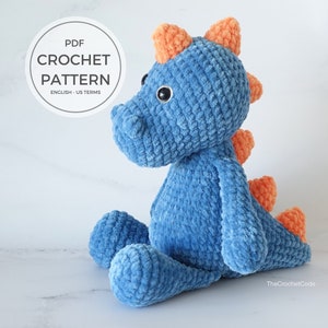 Crochet Plushie Dinosaur Amigurumi Toy with our Instant Download Crochet Pattern