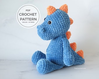 Crochet Plushie Dinosaur Amigurumi Toy with our Instant Download Crochet Pattern