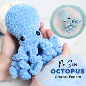 No Sew Octopus Crochet Pattern, Under The Sea Octopus Amigurumi Pattern, Easy Crochet Octopus Stuffed Animal, Instant Digital download PDF