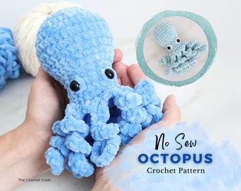 No Sew Octopus Crochet Pattern, Under The Sea Octopus Amigurumi Pattern, Easy Crochet Octopus Stuffed Animal, Instant Digital download PDF
