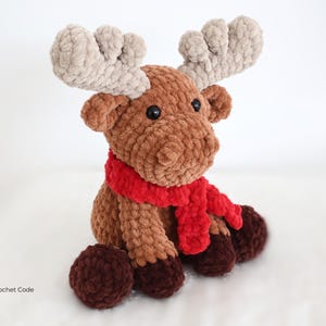 Crochet Moose Pattern: Low Sew Christmas Amigurumi Plushie (PDF Digital Download) image 6