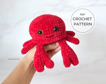 No sew Crab Crochet Pattern: Create Your Own Cute plushie Sea Creature stuffed animal!