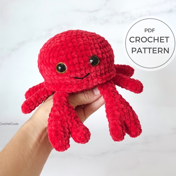 No sew Crab Crochet Pattern: Create Your Own Cute plushie Sea Creature stuffed animal!
