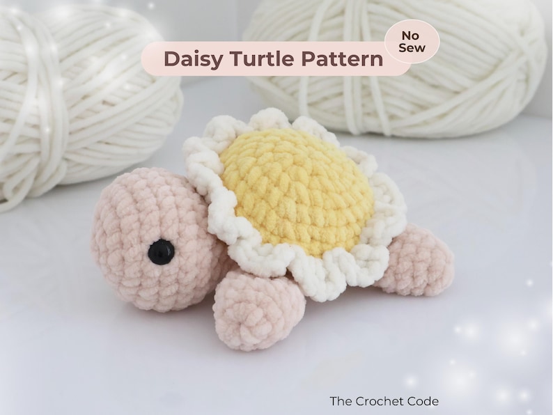 No Sew Daisy Turtle Crochet Pattern – Easy Flower Turtle Amigurumi PDF ...