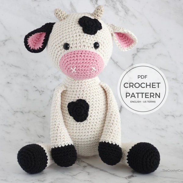 Dairy Cow Crochet Pattern - DIY This Adorable Amigurumi Cow Stuffed Animal