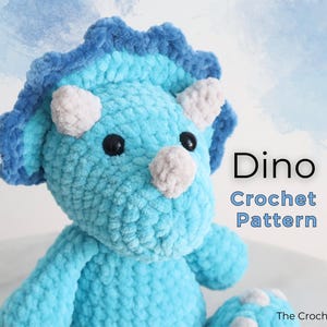 Triceratops Crochet Pattern: Low Sew Amigurumi Dinosaur Plushie (PDF Download)