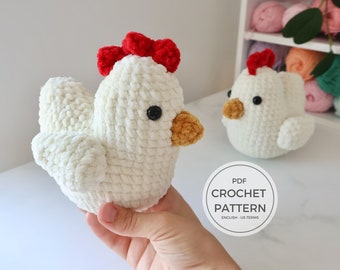 Adorable Crochet Farm Animal Chicken Pattern - Perfect for Home Decor or Gift