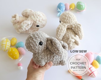 Quick & Easy Bunny Crochet Pattern - DIY Your Own Amigurumi Easter Rabbit with Cozy Plushie Blanket Yarn. Perfect Gift or Decor Idea!