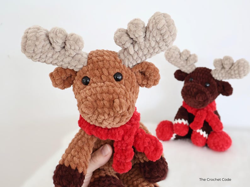 Crochet Moose Pattern: Low Sew Christmas Amigurumi Plushie (PDF Digital Download) image 8