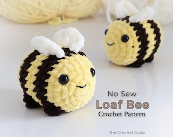 No Sew Loaf Bee Crochet Pattern, Bumble Bee Amigurumi Pattern, Easy Crochet Pattern Bee, DIY Desk Buddy, Cute Gift Idea