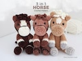 3 in 1 Horse Crochet Pattern Bundle – Year of the Horse Amigurumi – Low Sew, Customisable Plush Pattern (PDF Download)
