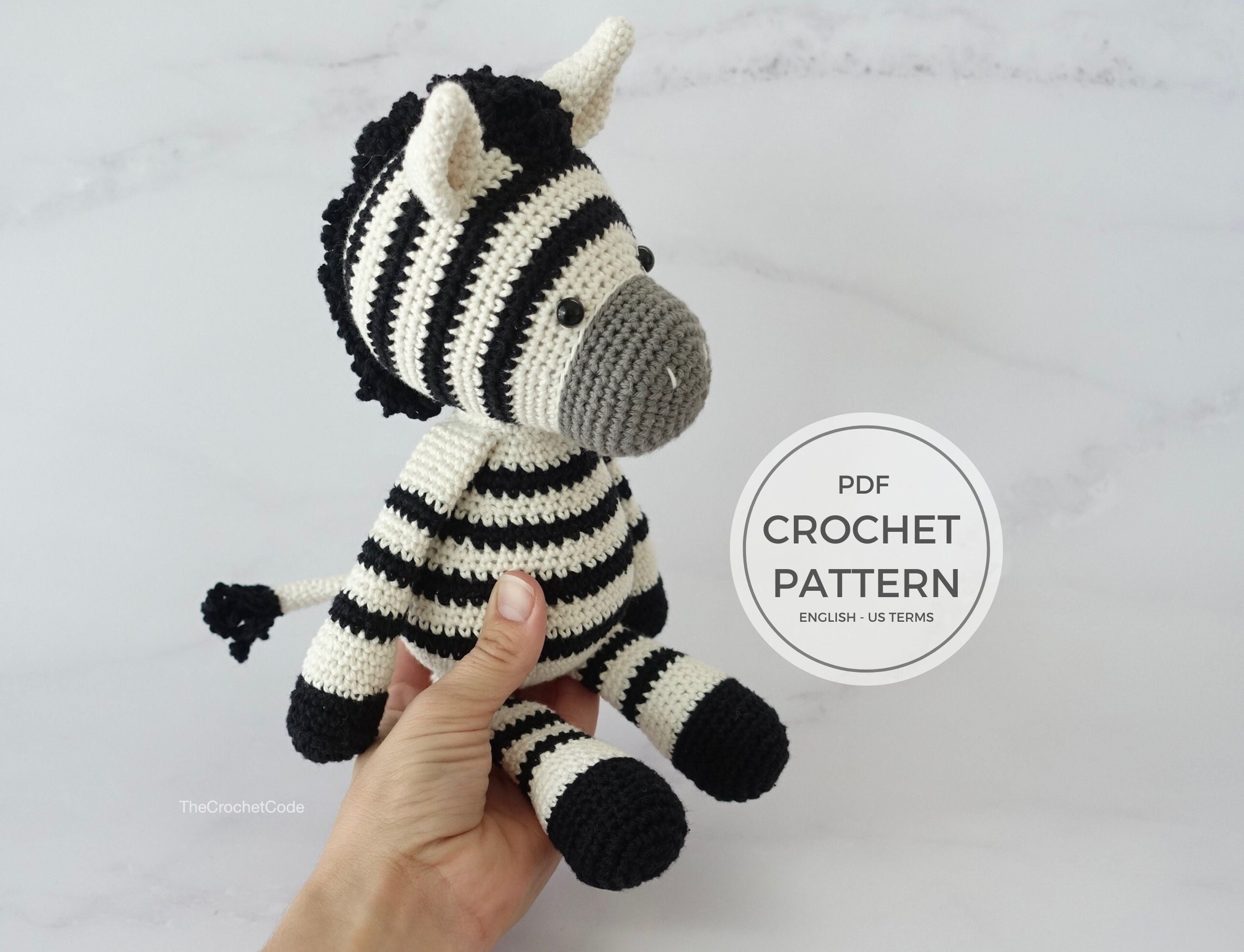 CROCHET PATTERN Wobble Zebra small Version 