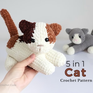 Cat Crochet Pattern Bundle: Low Sew Amigurumi Kitten (Digital PDF)
