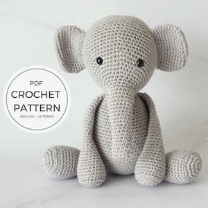 Adorable Crochet Elephant Plush: Stuffed Toy Amigurumi Pattern for Crochet Animal Lovers image 1