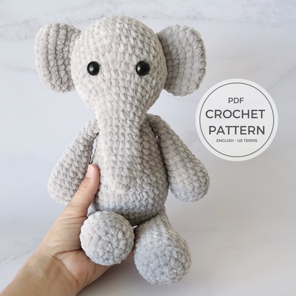 Cuddly Crochet Amigurumi Elephant Pattern - Step-by-Step Instructions for a Safari Toy