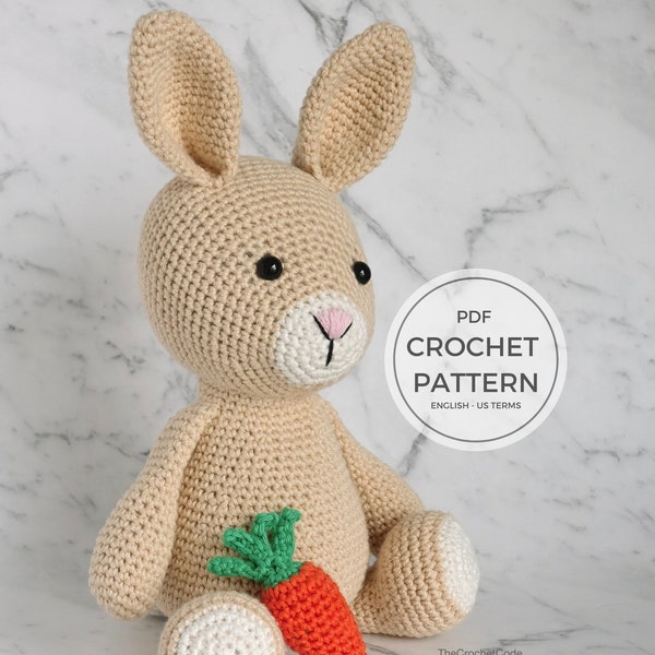 Crochet Amigurumi Bunny Pattern with Cute Mini Carrot