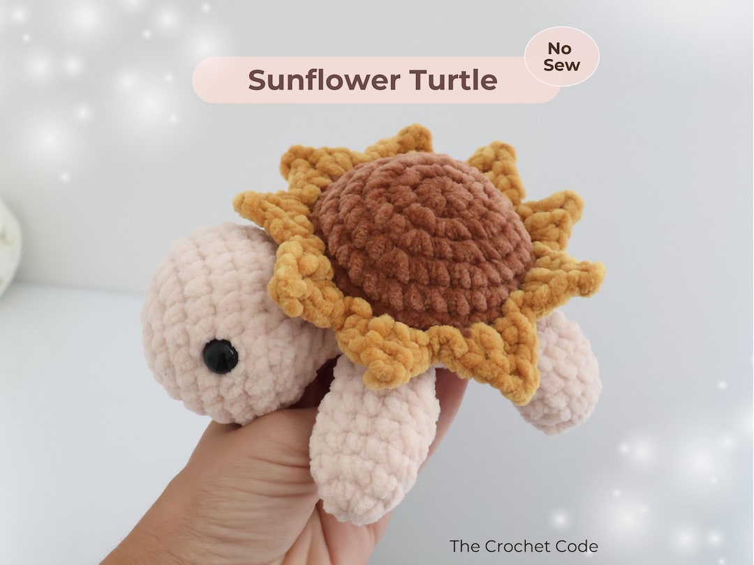 No Sew Sunflower Turtle Crochet Pattern – Easy Amigurumi Plushie PDF - Etsy
