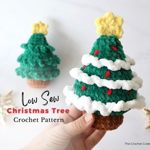 Low Sew Christmas Tree Crochet Pattern, Crochet Christmas Decoration, Christmas Tree Amigurumi Pattern, DIY Crochet Holiday Decor