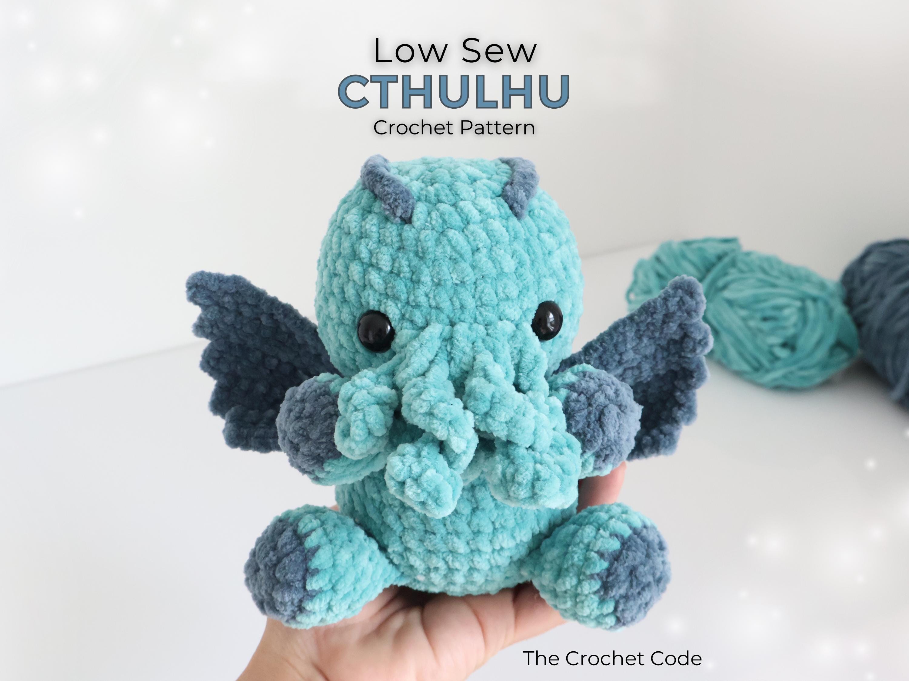 30 Cthulhu Crochet Patterns for Lovecraftian Amigurumi, Plushies, and Gifts 8 Low Sew Cthulhu Plush Monster Amigurumi Pattern