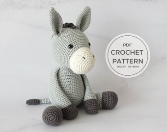 Adorable Crochet Amigurumi Donkey Plush Toy Pattern - Create Your Own Handmade Stuffed Animal