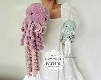 No sew Crochet Jellyfish Amigurumi Pattern - Unique Handmade Gift for a Baby