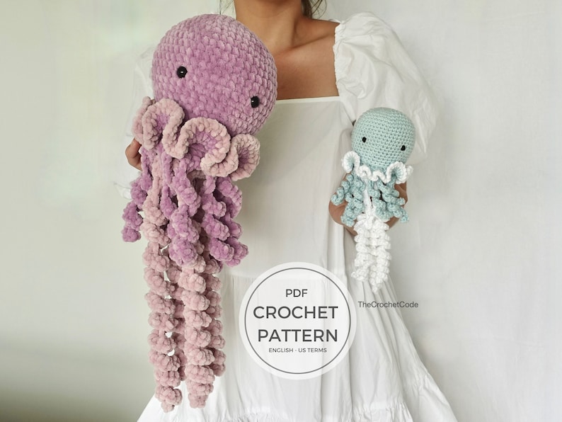 No sew Crochet Jellyfish Amigurumi Pattern Unique Handmade Gift for a Baby image 1