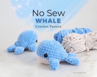 No Sew Whale Crochet Pattern, Crochet Blue Whale Amigurumi Pattern, Quick and Easy Plushie Stuffed Animal, Instant Digital download PDF