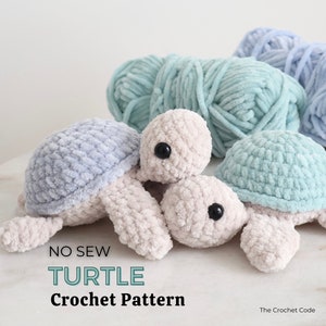 No Sew Sea Turtle Crochet Pattern: Easy Amigurumi Plushie (PDF Digital Download)