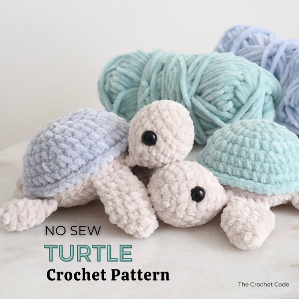 No Sew Sea Turtle Crochet Pattern, Crochet Turtle Amigurumi Pattern, Cute Plushie Sea Creature Stuffed Animal, Instant Digital download PDF