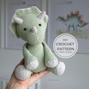 Crochet Triceratops Dinosaur Amigurumi - Create this Cute Dino Plush Stuffed Toy