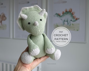 Crochet Triceratops Pattern – Dinosaur Amigurumi Plush (PDF Pattern)