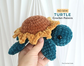 No Sew Turtle Crochet Pattern, Crochet Turtle Amigurumi Pattern, Cute Plushie Sunflower Turtle Stuffed Animal, Instant Digital download PDF